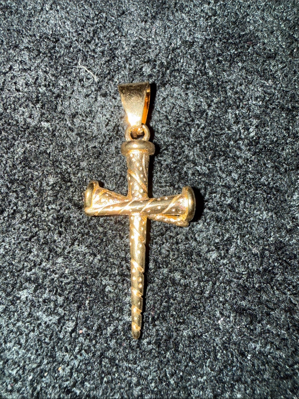 Gold Nail Cross Pendant Necklace - Women's Jewelry